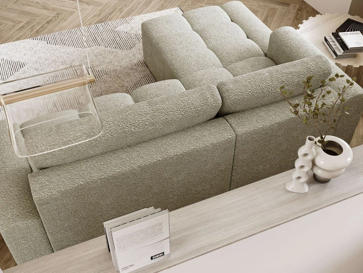 Ecksofa L-Form Links mit Schlaffunktion und Bettkasten Lana Beige