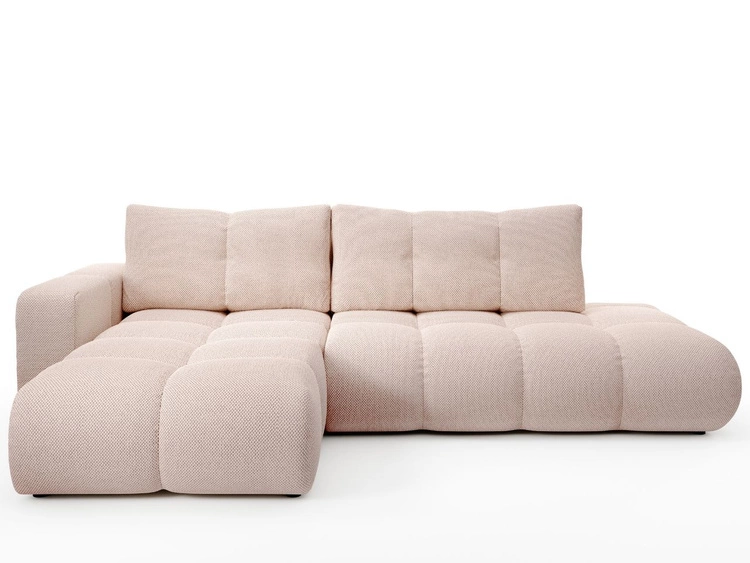 Ecksofa L-Form Links mit Schlaffunktion und Bettkasten Sile L Hellrosa