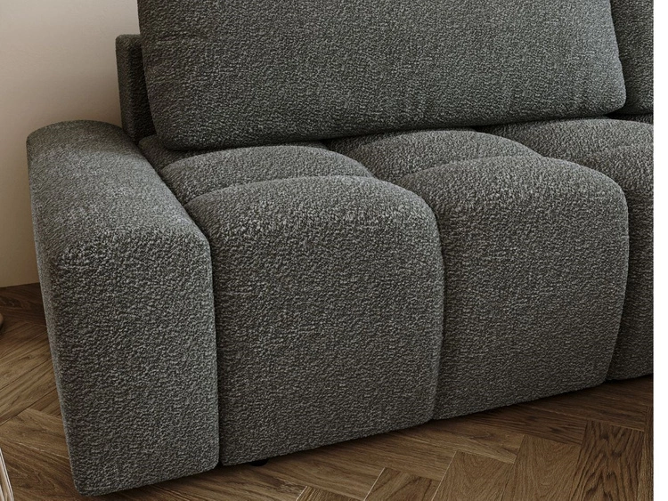 Ecksofa L-Form Rechts mit Schlaffunktion und Bettkasten Lana Grau