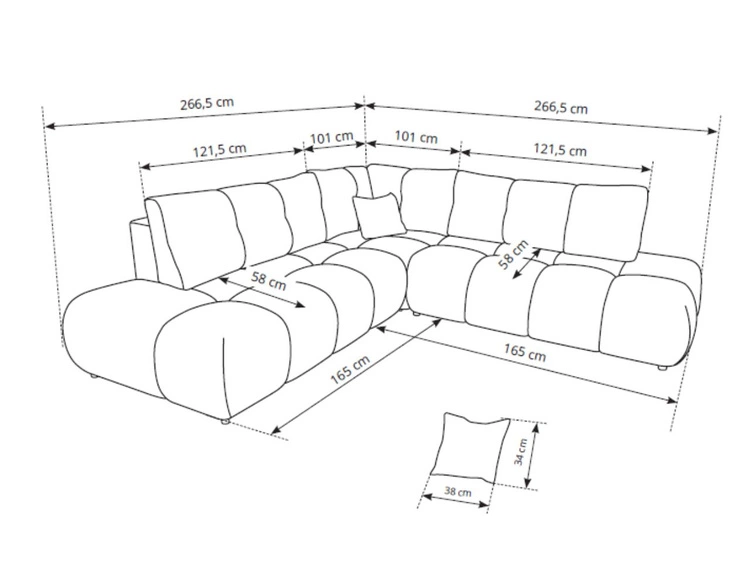 Ecksofa mit Schlaffunktion und Bettkasten Rechts Kair Beige