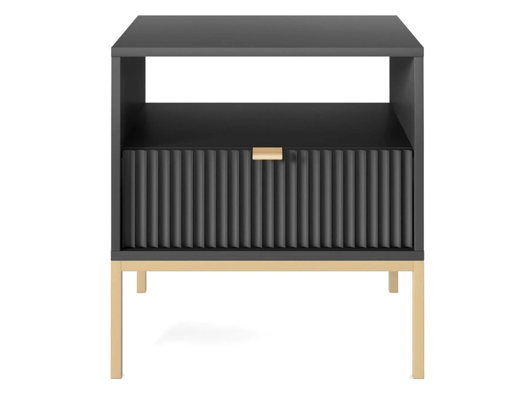 Nachtschrank mit Schublade Amber Schwarz