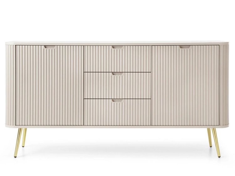 Kommode mit Türen und Schubladen Viva Beige auf Golden Beinen