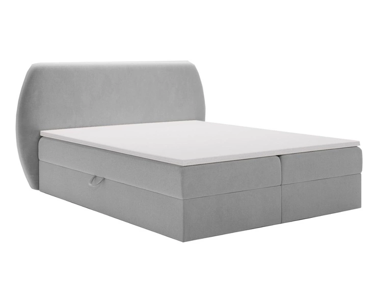 Boxspringbett mit Bettkasten 160x200 Bogota Hellgrau