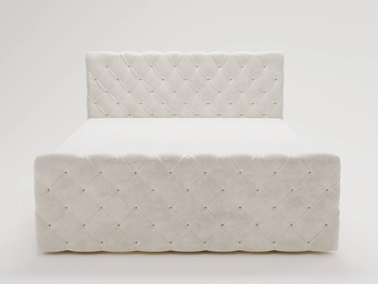 Boxspringbett mit Bettkasten 140x200 Lunaris Creme