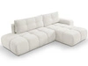 Ecksofa L-Form Rechts mit Schlaffunktion und Bettkasten Sile L Hellbeige