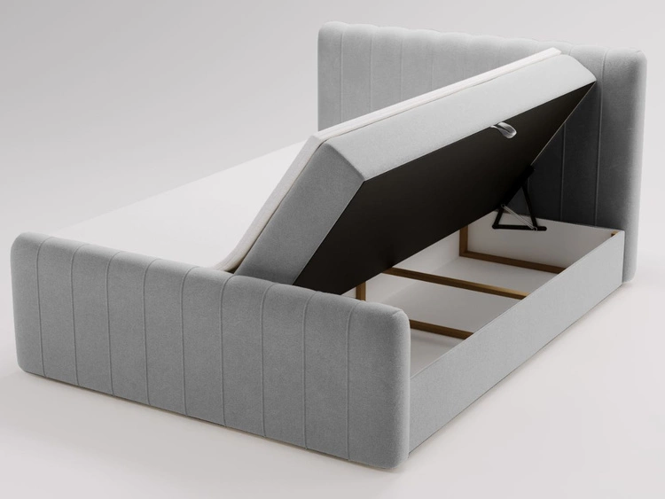 Boxspringbett mit Bettkasten 180x200 Osteno Grau