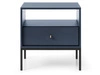 Nachttisch mit Schublade auf Schwarz Metallbeinen Amor Marineblau