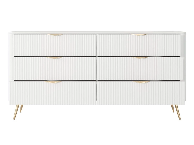 Kommode mit 6 Schubladen Latina Weiß