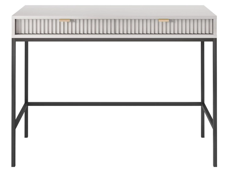 Schminktisch mit Schubladen Amber Grau, Schwarz Frame