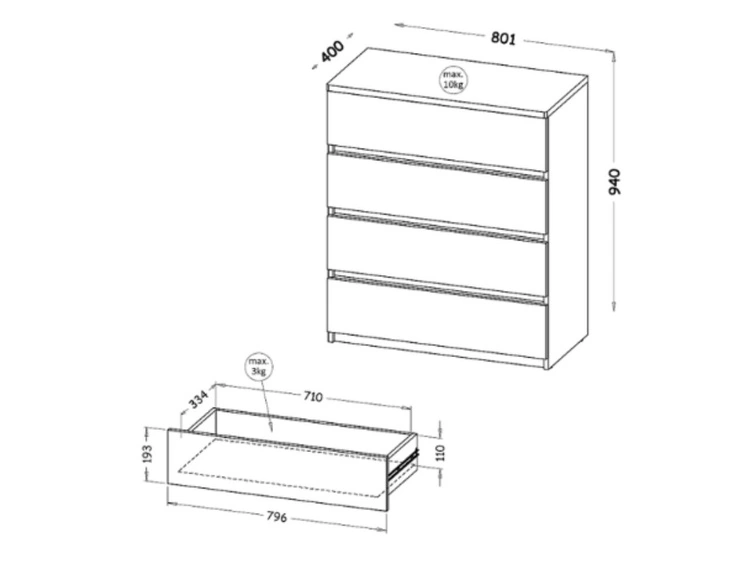 Möbel-Set für Jugendzimmer Arcadia Weiß