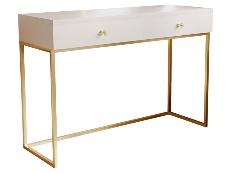 Schminktisch mit Schubladen Belleza Kaschmir Hochglanz Gold Frame