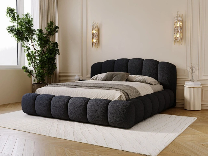 Polsterbett mit Stauraum und Lattenrost 140x200 Cloud Soft Schwarz