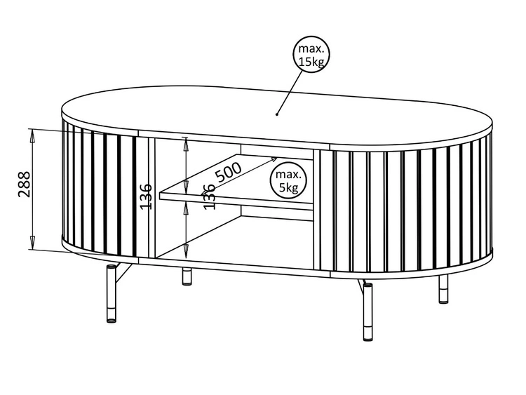 Möbel-Set für Wohnzimmer Soria Schwarz mat
