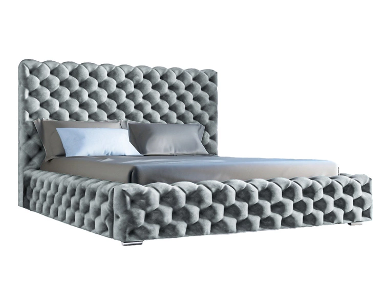 Polsterbett mit Bettkasten und Lattenrost 180x200 Heaven Hellgrau