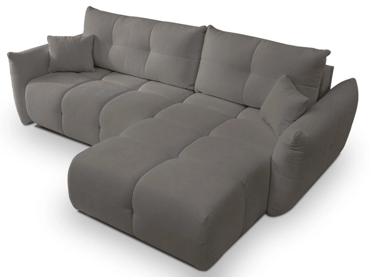 Ecksofa L-Form mit Schlaffunktion und Bettkasten Bene Dunkelgrau