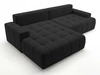Ecksofa L-Form mit Schlaffunktion und Bettkasten Tulio Links Schwarz