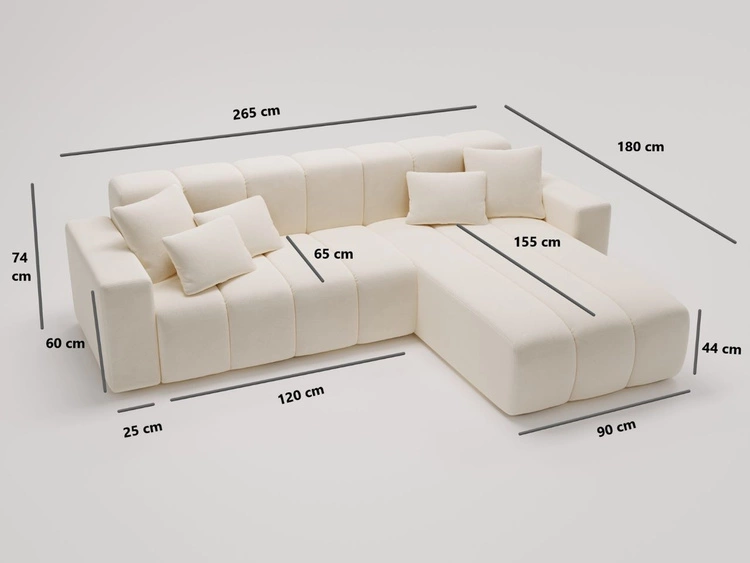 Ecksofa L-Form Links Nork Beige