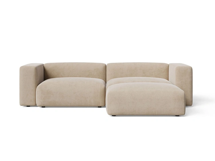 Ecksofa L-Form Rechts Moderne Cord Ecksofa Landi Beige