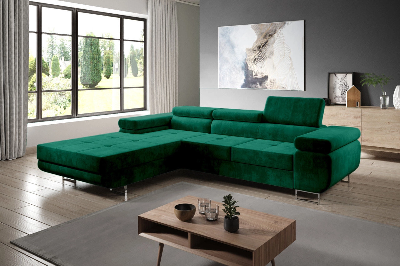 Modern Ecksofa links Solam - Grün