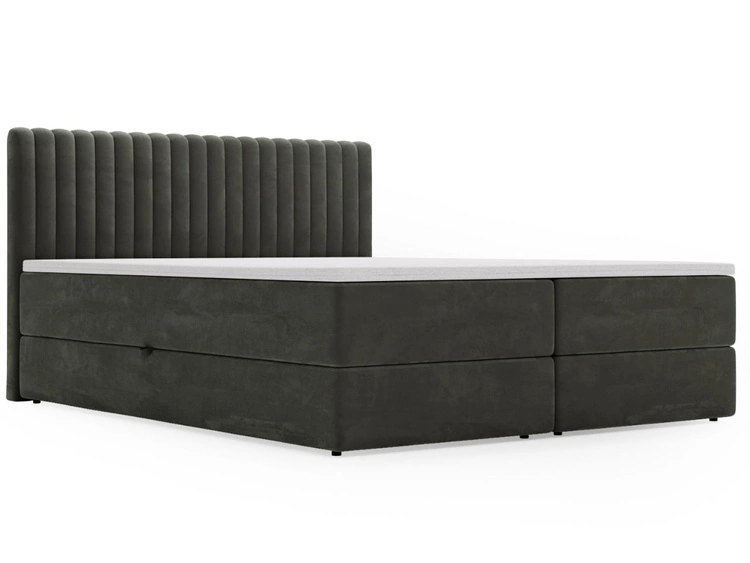 Boxspringbett mit Bettkasten 180x200 Marbella Dunkelgrau