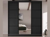 Schiebetürenschrank mit Spiegel 200 cm Vello Schwarz
