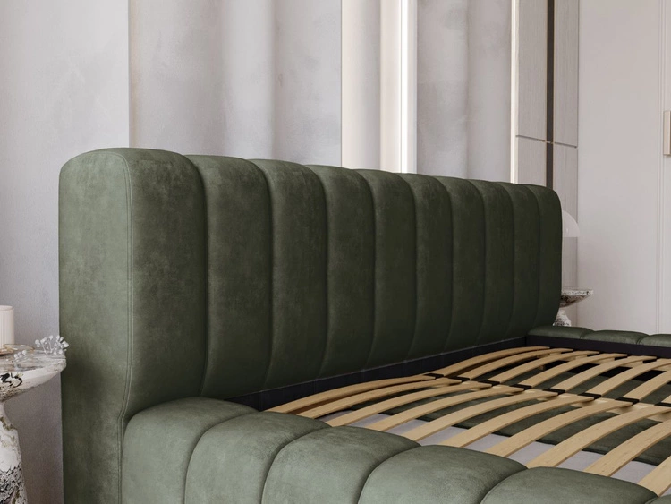 Polsterbett mit Bettkasten und Lattenrost 180x200 Italia Grün