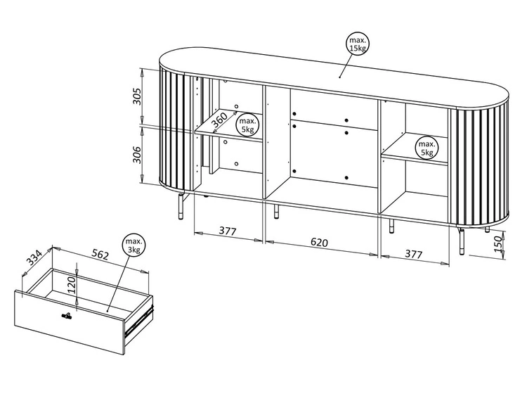 Möbelset für Schlafzimmer Soria Kaschmir