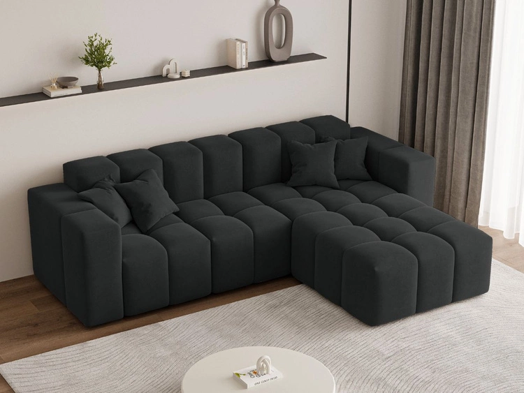 Ecksofa L-Form Rechts Moderne Ecksofa Loopo Schwarz