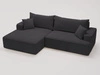 Ecksofa L-Form Links mit Schlaffunktion und Bettkasten California Schwarz