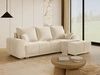Ecksofa L-Form mit Schlaffunktion und Bettkasten Monti Rechts Beige