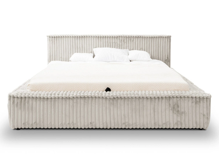 Polsterbett mit Bettkasten und Lattenrost 180x200 Lago Hellgrau