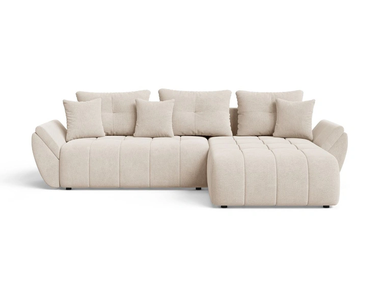 Ecksofa L-Form mit Schlaffunktion und Bettkasten Decor L Beige
