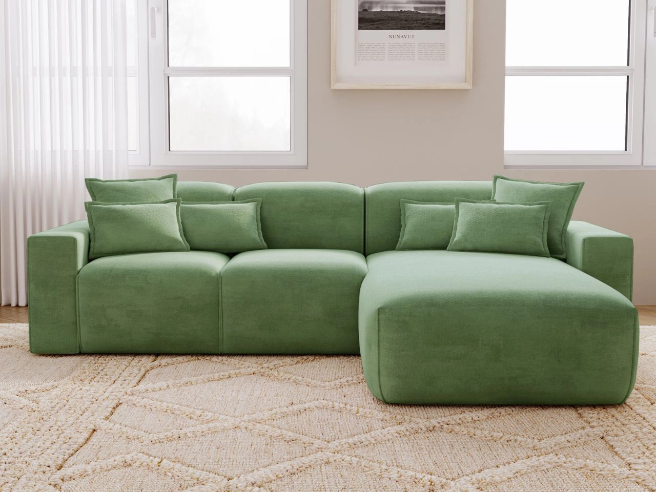 Ecksofa L-Form Rechts Moderne Ecksofa Leni Grün