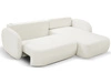 Ecksofa L-Form Rechts mit Schlaffunktion und Bettkasten Oreo Creme