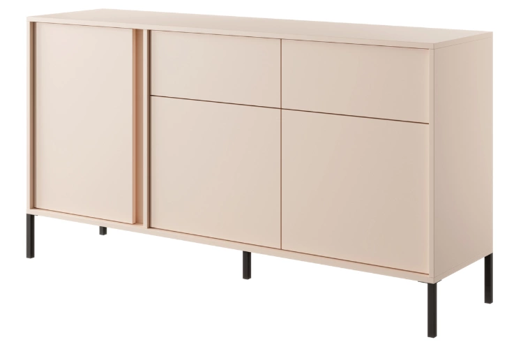 Breite, beige moderne Dego-Kommode mit zwei Schubladen