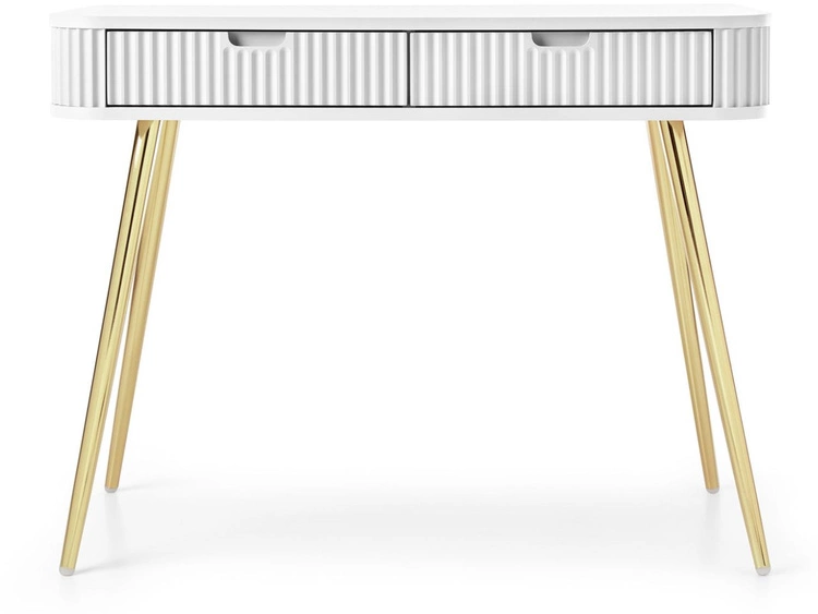 Schminktisch Viva Weiß mit Goldene Beinen