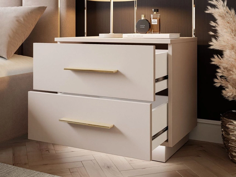 Nachttisch mit zwei Schubladen Nuveo Kaschmir