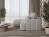 Ecksofa L-Form Links mit Schlaffunktion und Bettkasten Caleo Hellgrau