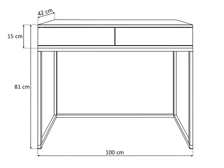 Konsolentisch mit Schubladen und goldenem Gestell im Glamour-Stil Brisa Schwarz Hochglanz