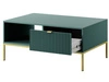Couchtisch mit Stauraum Amber Grün, Gold Frame