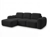 Ecksofa L-Form mit Schlaffunktion und Bettkasten Avelin Links Schwarz