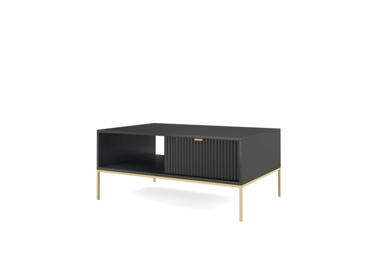 Couchtisch industriell modern Amber Schwarz Gold Gestell