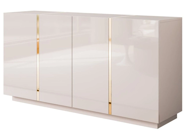 Viertürige Kommode 158 cm Glamour-Stil Lunelie Kaschmirglanz