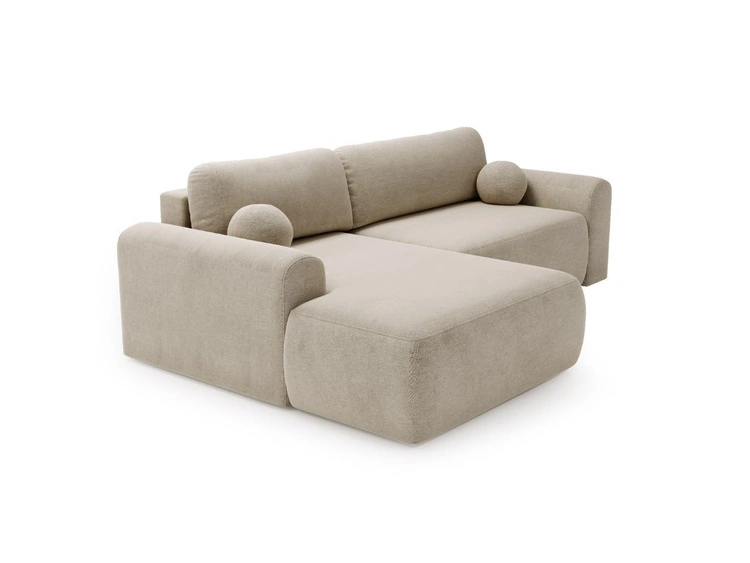 Ecksofa L-Form mit Schlaffunktion und Bettkasten Savana Links Beige
