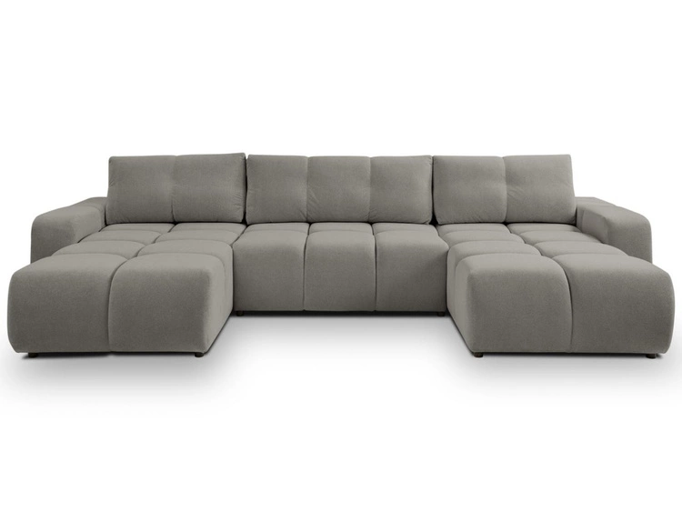 Wohnlandschaft mit Schlaffunktion und Bettkasten Sile U Grau