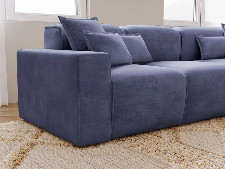 Ecksofa L-Form Rechts Moderne Ecksofa Leni Dunkelblau