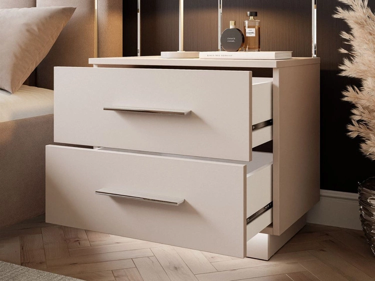 Nachttisch mit zwei Schubladen Nuveo Kaschmir