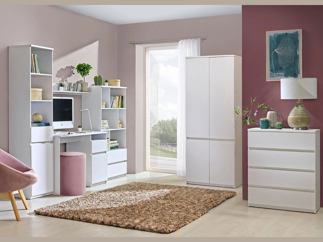 Möbel-Set für Jugendzimmer Arcadia Weiß