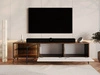 TV-Lowboard mit Türen und LED Vinni Dunkler Walnuss Cashmere
