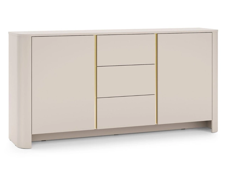 Eine Wohnzimmermöbelgarnitur mit goldener Zierleiste Brillo Kaschmir